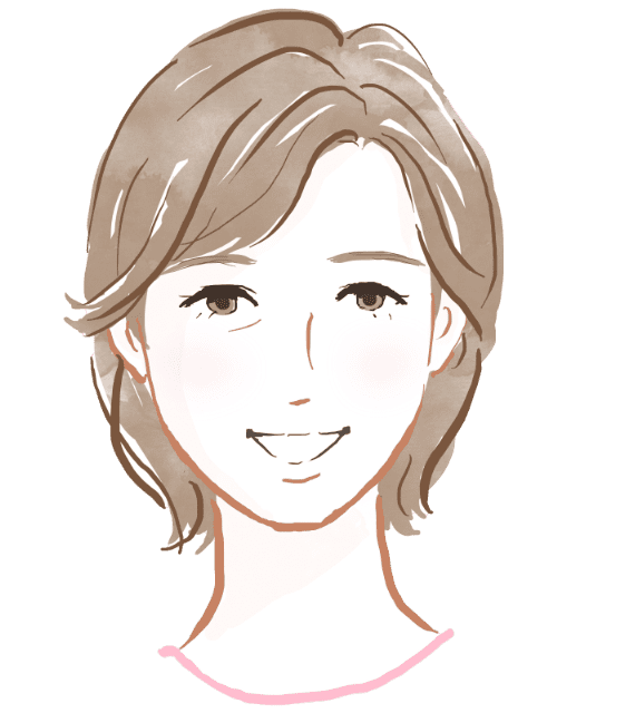 笑顔の中年女性のイラスト